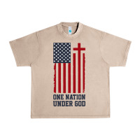 French Oak american flag one nation under god Urban Heavy Tee - linhVisuals