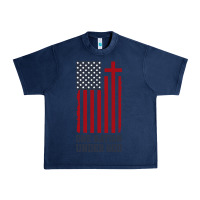 Navy american flag one nation under god Urban Heavy Tee - linhVisuals