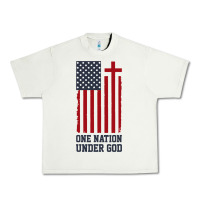 Pistachio american flag one nation under god Urban Heavy Tee - linhVisuals