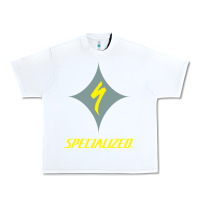 White Specialized Bikes Bicycle Urban Heavy Tee - linhVisuals