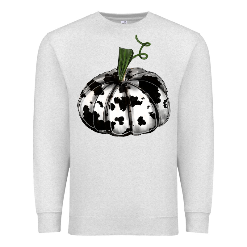 Watercolor Cowhide Halloween Pumpkin Premium Sweatshirt by RanaPortraitStore | Teevron