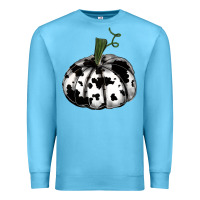 Ocean Blue watercolor cowhide halloween pumpkin Premium Sweatshirt - RanaPortraitStore