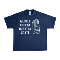 Navy Cheesy But Still Grate Funny Pun Urban Heavy Tee - linhVisuals
