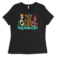 Black merry christmas y'all christmas trees Ladies Tee - CowhideDigitalArt