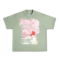 Oil Green japan t  shirt sakura cat t  shirt Urban Heavy Tee - linhVisuals
