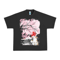 Pigment Black japan t  shirt sakura cat t  shirt Urban Heavy Tee - linhVisuals