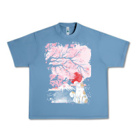 Pebble Blue japan t  shirt sakura cat t  shirt Urban Heavy Tee - linhVisuals