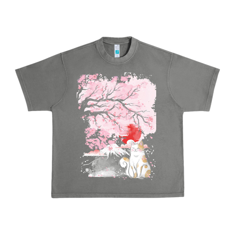 Japan T  Shirt Sakura Cat T  Shirt Urban Heavy Tee by linhVisuals | Teevron