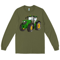 Army Green western farm tractor Long Sleeve Tee - Artiststas