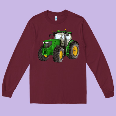 Western Farm Tractor Long Sleeve Tee Designed By Artiststas
