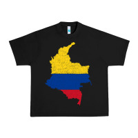 Black colombia Flag Map Drawing Line Art Urban Heavy Tee - linhVisuals
