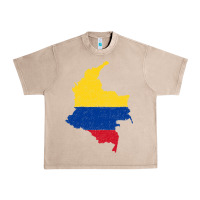 French Oak colombia Flag Map Drawing Line Art Urban Heavy Tee - linhVisuals