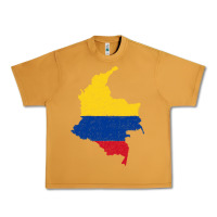 Peanut Butter colombia Flag Map Drawing Line Art Urban Heavy Tee - linhVisuals