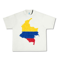 Pistachio colombia Flag Map Drawing Line Art Urban Heavy Tee - linhVisuals