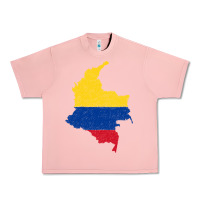 Colombia Flag Map Drawing Line Art Urban Heavy Tee | Teevron