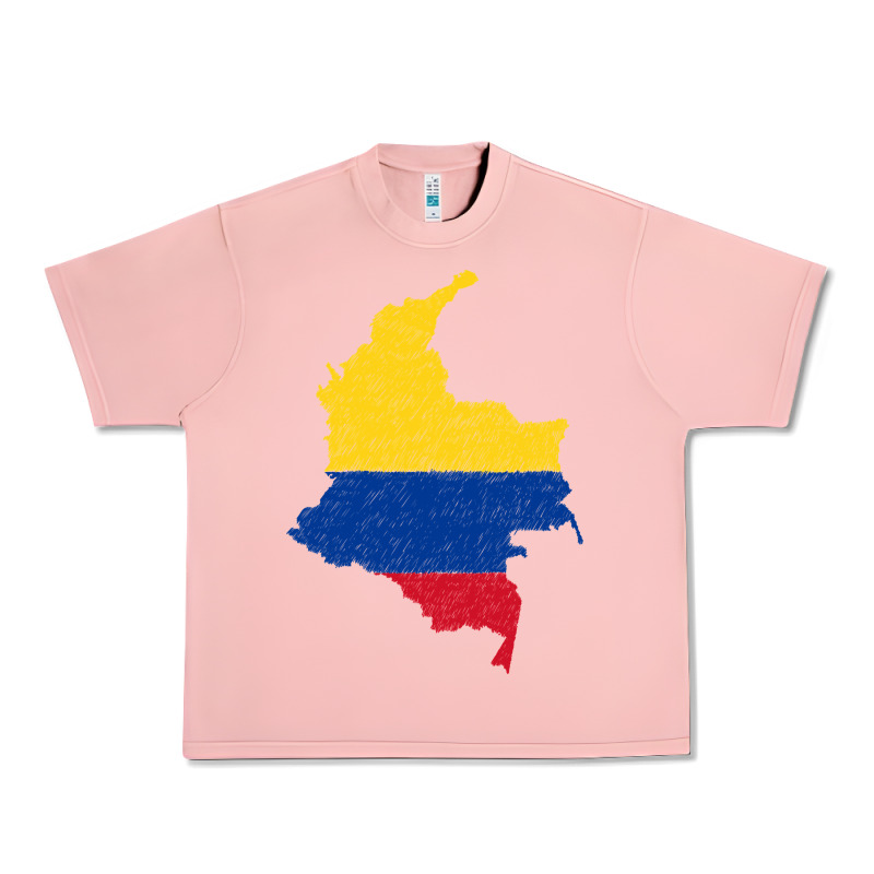 Colombia Flag Map Drawing Line Art Urban Heavy Tee by linhVisuals | Teevron