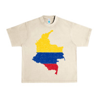 Sandshell colombia Flag Map Drawing Line Art Urban Heavy Tee - linhVisuals
