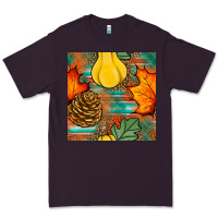 Plum fall pumpkins seamless pattern Premium Tee - BundleAndBundleShop