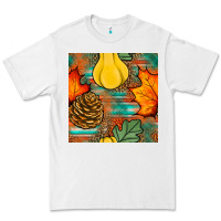 White fall pumpkins seamless pattern Premium Tee - BundleAndBundleShop
