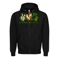 Black peace love st.patrick's day Zipper Hoodie - Jasminsmagicworld