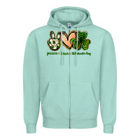 Seafoam peace love st.patrick's day Zipper Hoodie - Jasminsmagicworld