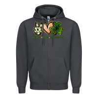 Smoke peace love st.patrick's day Zipper Hoodie - Jasminsmagicworld