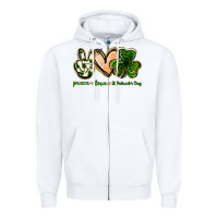 White peace love st.patrick's day Zipper Hoodie - Jasminsmagicworld
