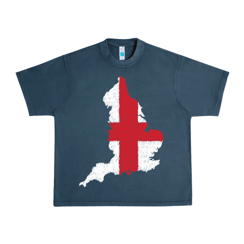 England Flag Map Drawing Line Art Urban Heavy Tee by linhVisuals | Teevron