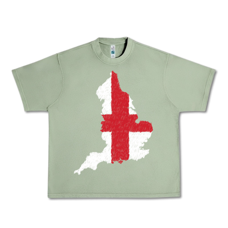 England Flag Map Drawing Line Art Urban Heavy Tee by linhVisuals | Teevron