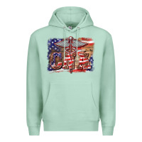 Seafoam patriotic nurse certified nurse  assistant medilcal symbol  background Premium Hoodie - BarkalooDesign
