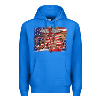 True Royal patriotic nurse certified nurse  assistant medilcal symbol  background Premium Hoodie - BarkalooDesign
