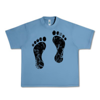 Pebble Blue 70's footprints   footprint Urban Heavy Tee - linhVisuals