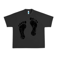 Pigment Black 70's footprints   footprint Urban Heavy Tee - linhVisuals