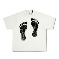 Pistachio 70's footprints   footprint Urban Heavy Tee - linhVisuals
