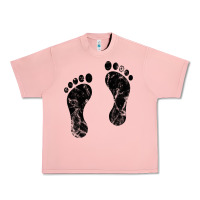 Salmon 70's footprints   footprint Urban Heavy Tee - linhVisuals