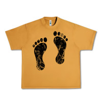 Peanut Butter 70's footprints   footprint Urban Heavy Tee - linhVisuals