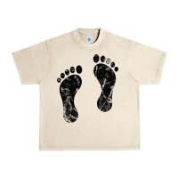 Sandshell 70's footprints   footprint Urban Heavy Tee - linhVisuals