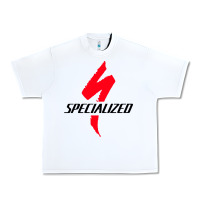 White Specialized Bikes Bicycle Urban Heavy Tee - linhVisuals