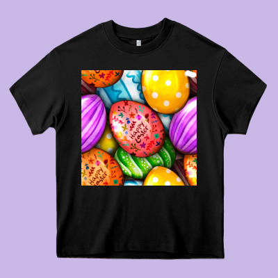 Happy Easter Eggs Seamless Pattern Heavy Core Tee Designed By Bundleandbundleshop