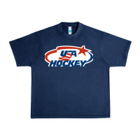 Navy usa hockey Urban Heavy Tee - linhVisuals