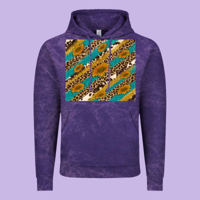 Leopard Cowhide  Leather Sunflowers Vintage Hoodie Designed By Artiststas