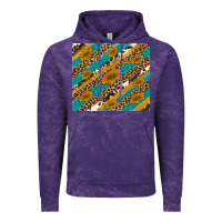Cloud Purple leopard cowhide  leather sunflowers Vintage Hoodie - Artiststas