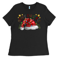 Black merry Christmas santa Ladies Tee - CowhideDigitalArt
