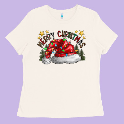 Merry Christmas Santa Ladies Tee Designed By Cowhidedigitalart