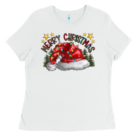 White merry Christmas santa Ladies Tee - CowhideDigitalArt
