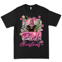 Black Pink Christmas Truck Gnome Premium Tee - FaDigitalArtStudio