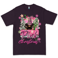 Plum Pink Christmas Truck Gnome Premium Tee - FaDigitalArtStudio
