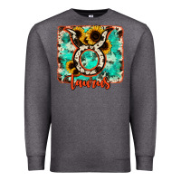 Charcoal Heather taurus turquoise cowhide Premium Sweatshirt - RanaPortraitStore