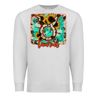 Dove Grey taurus turquoise cowhide Premium Sweatshirt - RanaPortraitStore