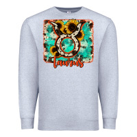 Heather Grey taurus turquoise cowhide Premium Sweatshirt - RanaPortraitStore